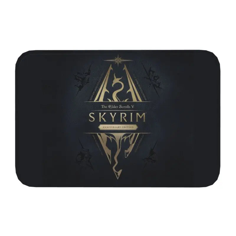Skyrim Comfortable Door Mat Rug Carpet Cushion Skyrim Elder Scrolls Game Gaming Dragon Elder Dragonborn Rpg Scrolls Oblivion