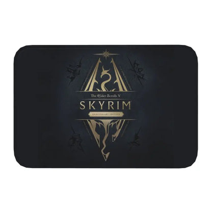 Skyrim Comfortable Door Mat Rug Carpet Cushion Skyrim Elder Scrolls Game Gaming Dragon Elder Dragonborn Rpg Scrolls Oblivion