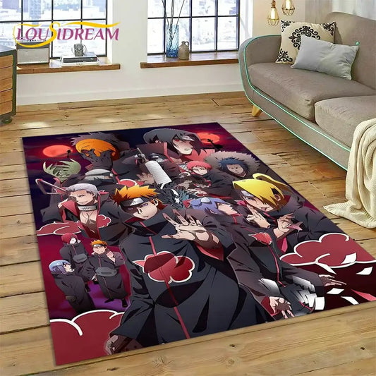 Cartoon 3D I-Itachi Japan Anime  Area Rug,Carpet Rug for Living Room Bedroom Sofa Doormat Decoration, Kids Non-slip Floor Mat