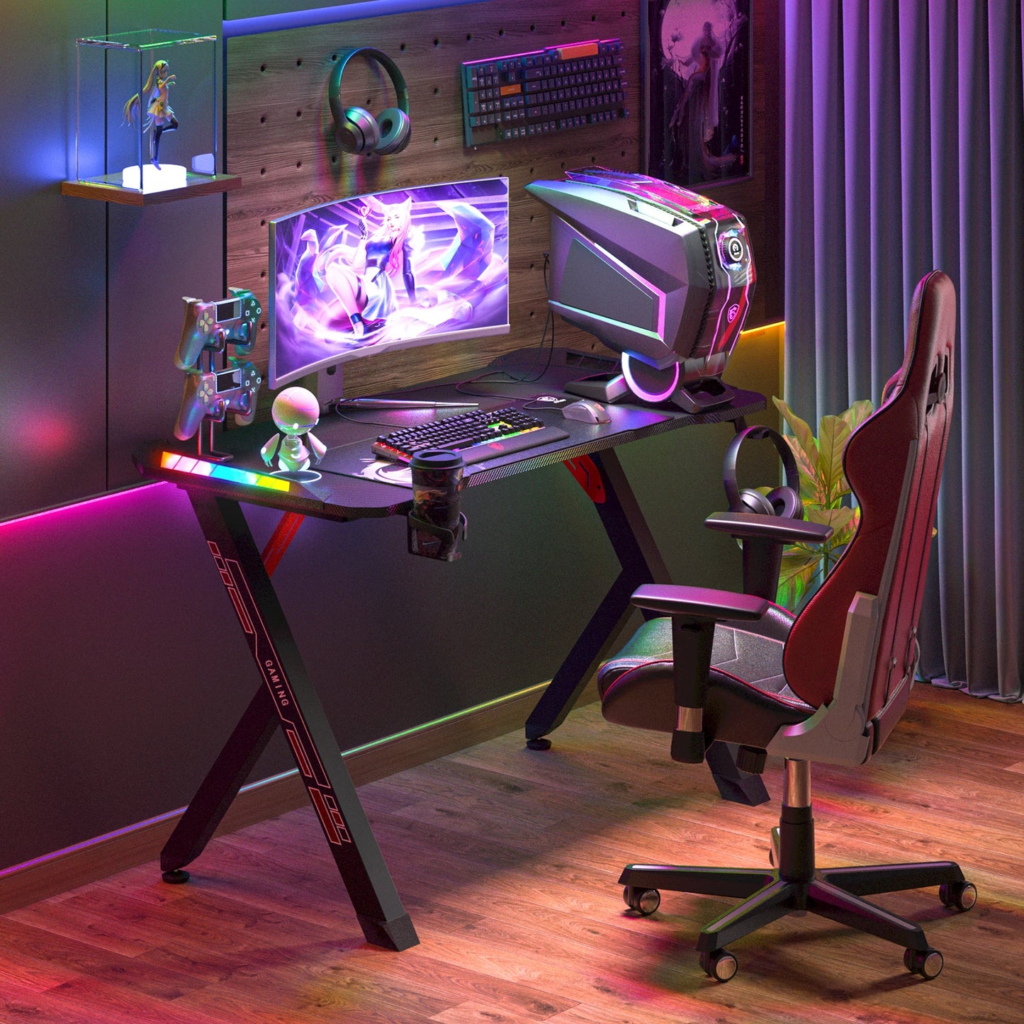 Dynamic RGB LED Gaming Desk