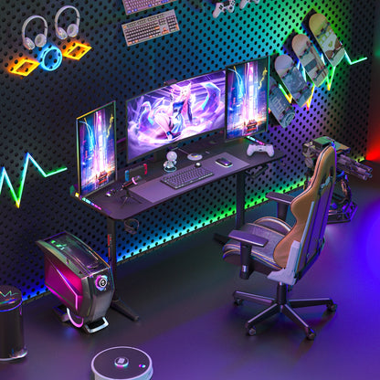 Height-Adjustable RGB Gaming Desk