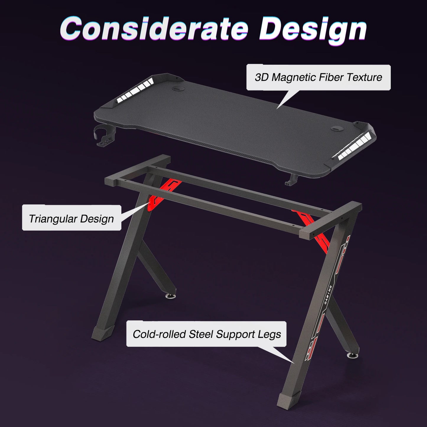 Dynamic RGB LED Gaming Desk