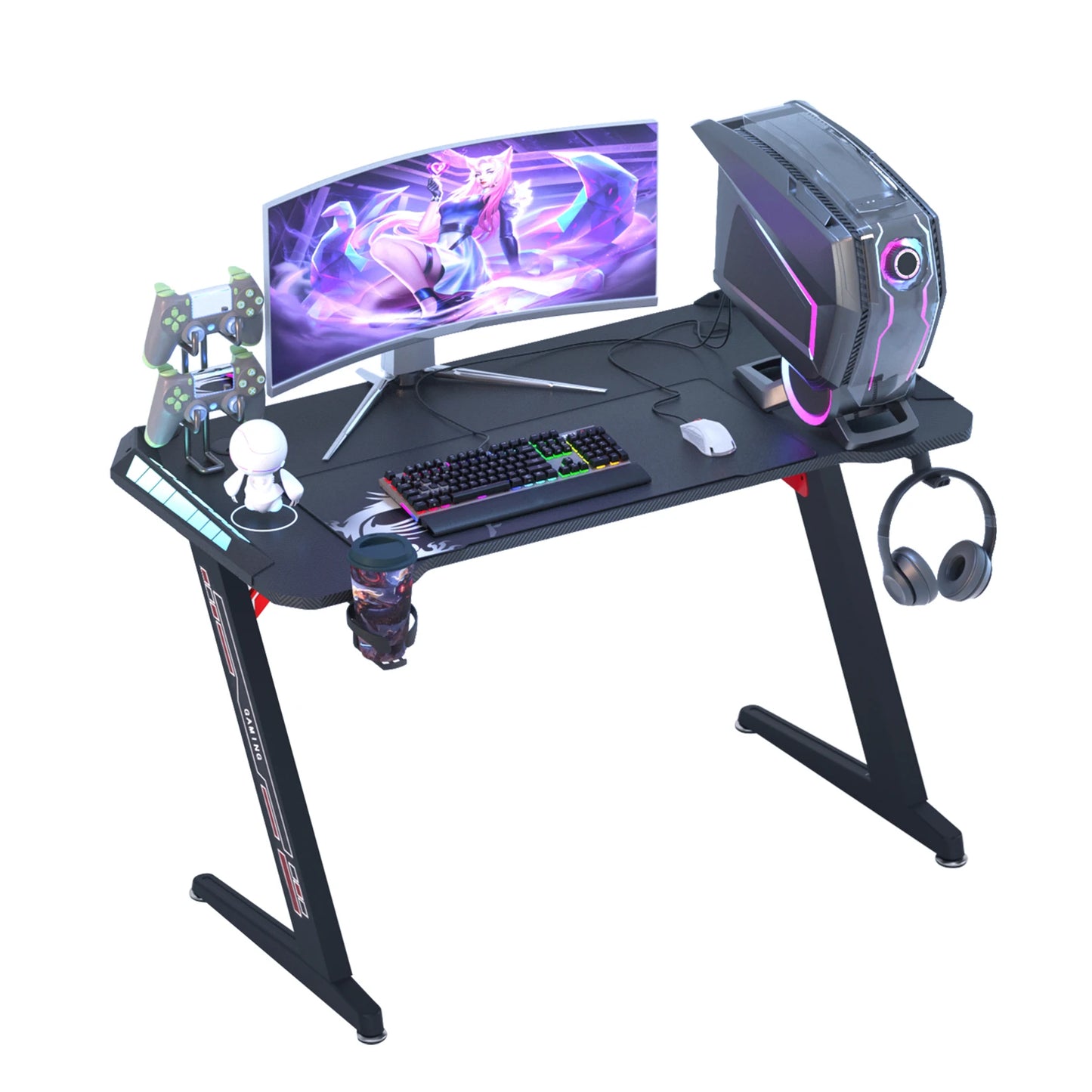 Z-Shaped Gaming Desk