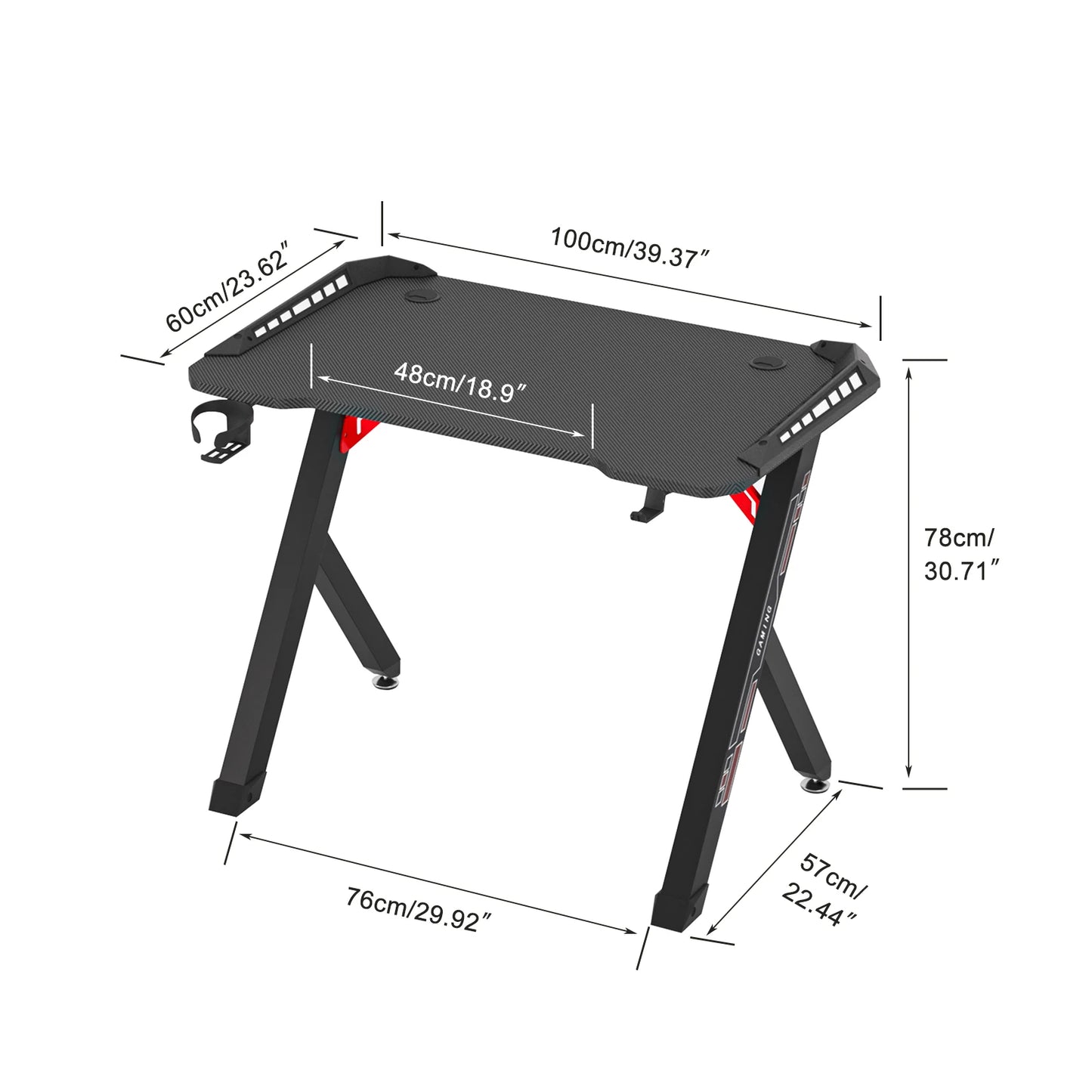 Dynamic RGB LED Gaming Desk