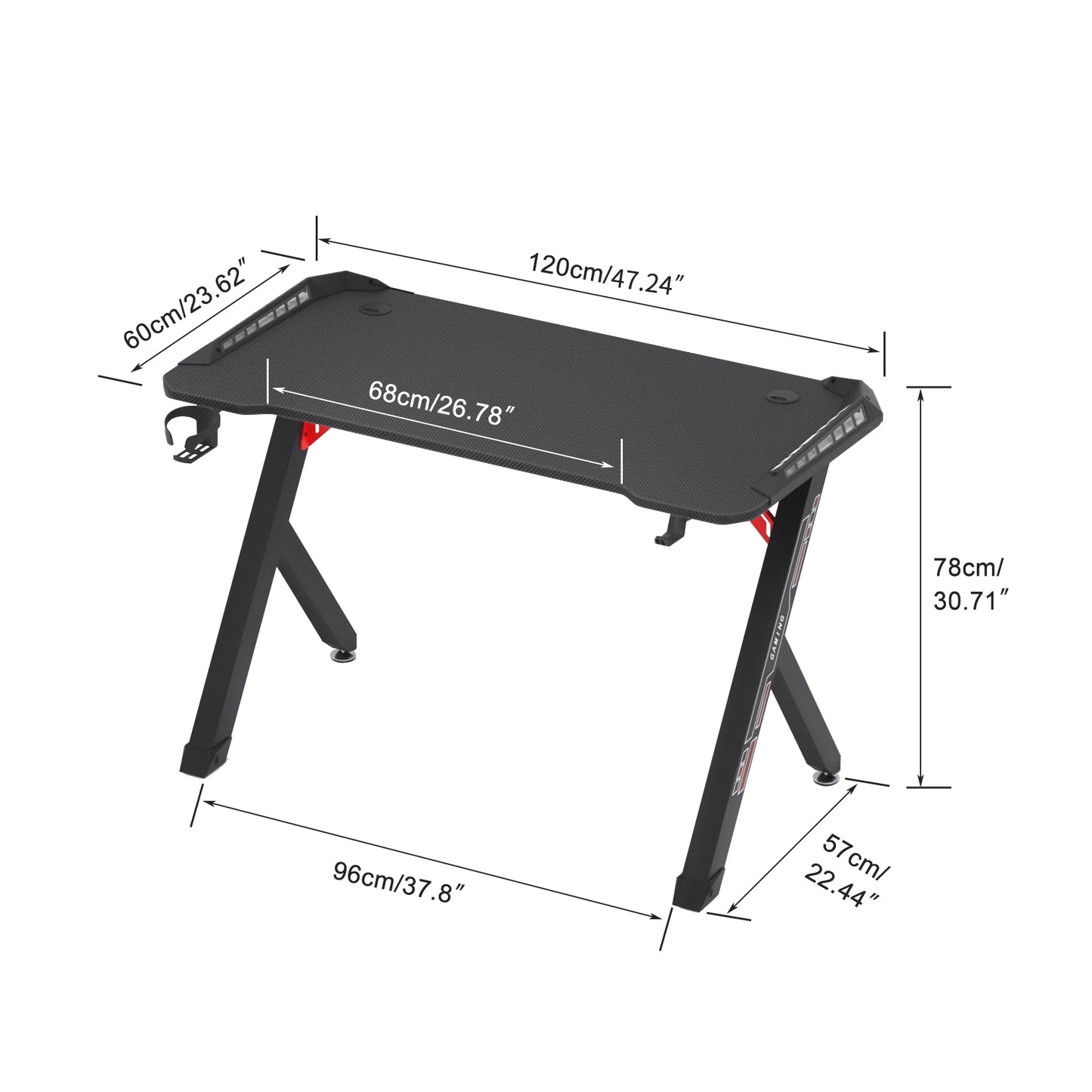 Dynamic RGB LED Gaming Desk