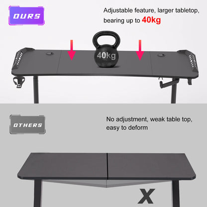 Height-Adjustable RGB Gaming Desk