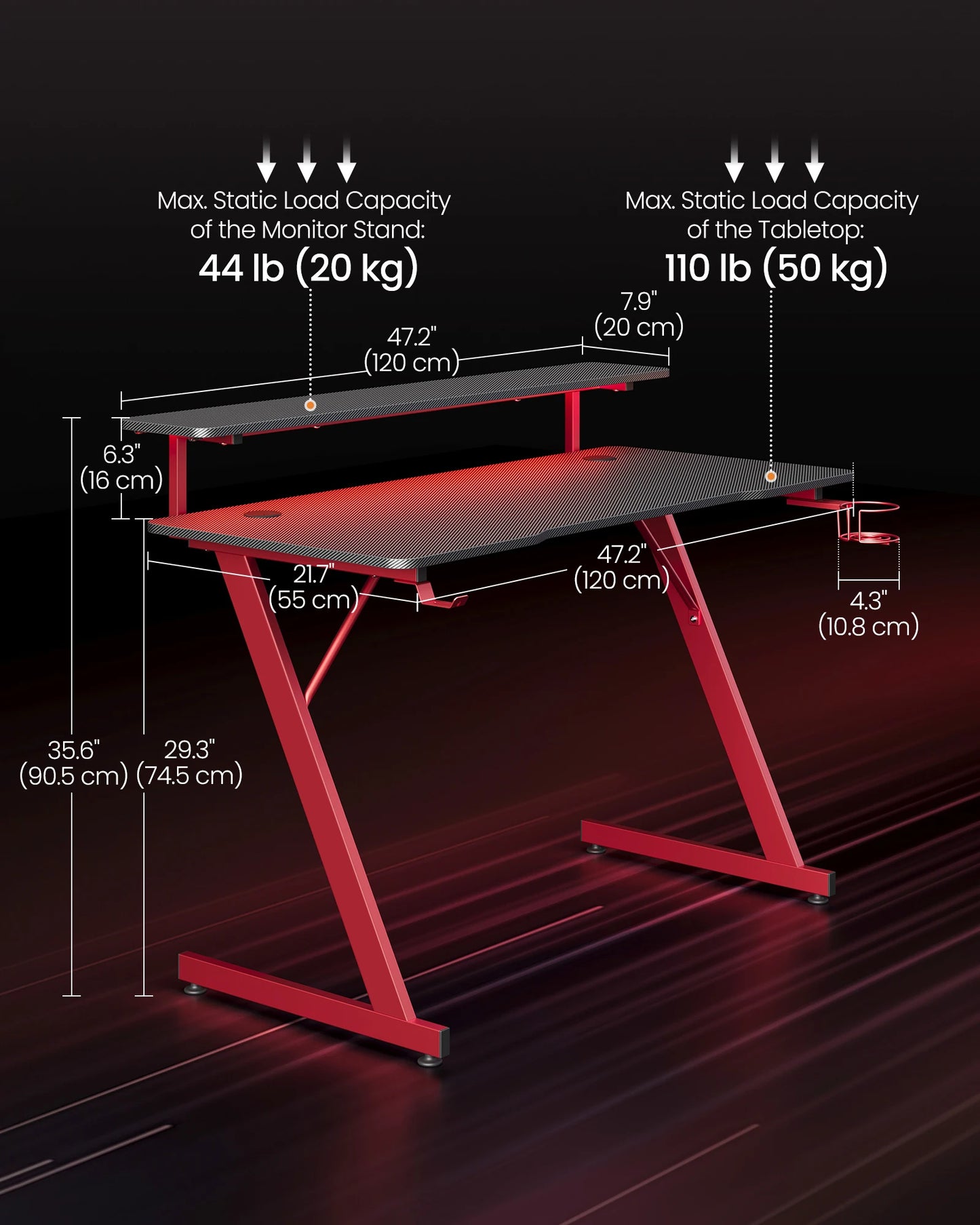 Z-Shaped RGB Gaming Desk