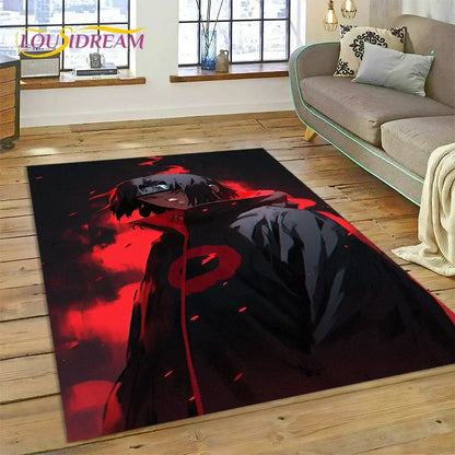 Cartoon 3D I-Itachi Japan Anime  Area Rug,Carpet Rug for Living Room Bedroom Sofa Doormat Decoration, Kids Non-slip Floor Mat